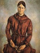 Paul Cezanne to wear red clothes Mrs Cezanne USA oil painting artist
